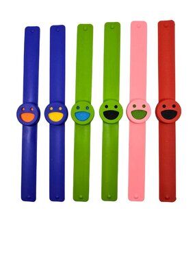 Smiling Face Essential Oil Silicone Slap Bracelet Kids & Adults NEW